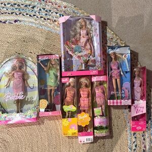 Barbie Doll Collection - Pink, Green, and Purple